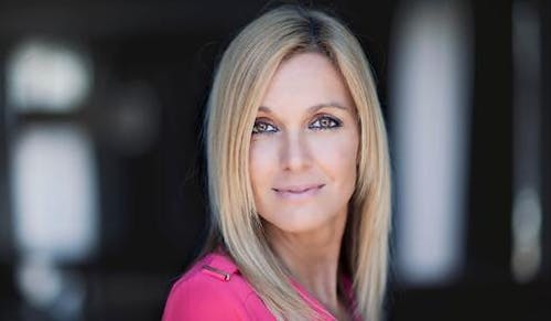 Blonde Woman with a Pink Shirt