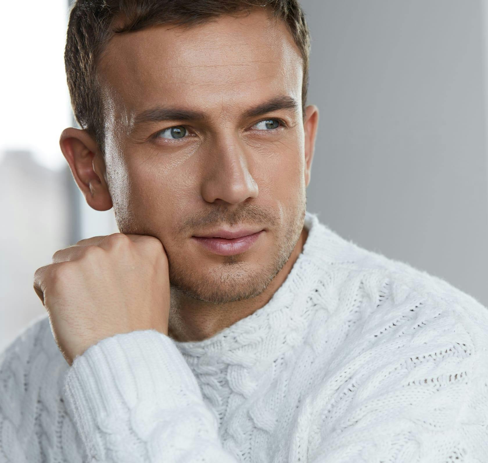 Handsome man wearing a knit sweater