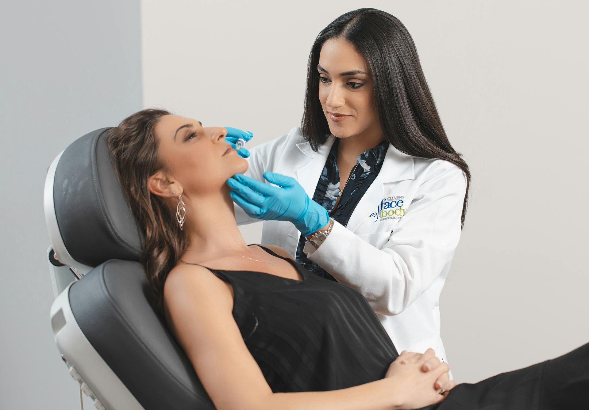 woman getting face procedure