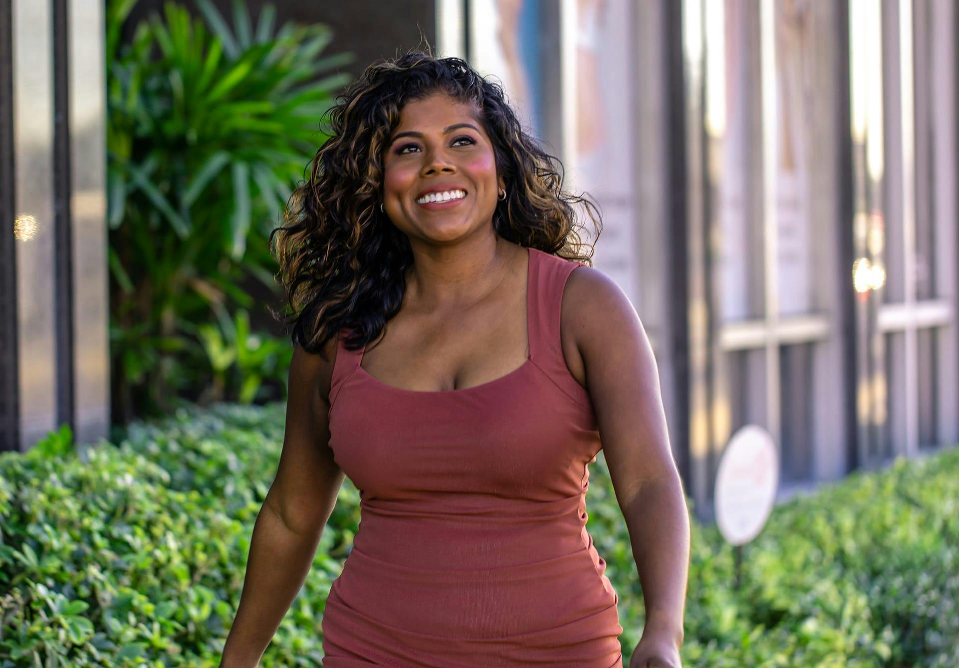 woman smiling