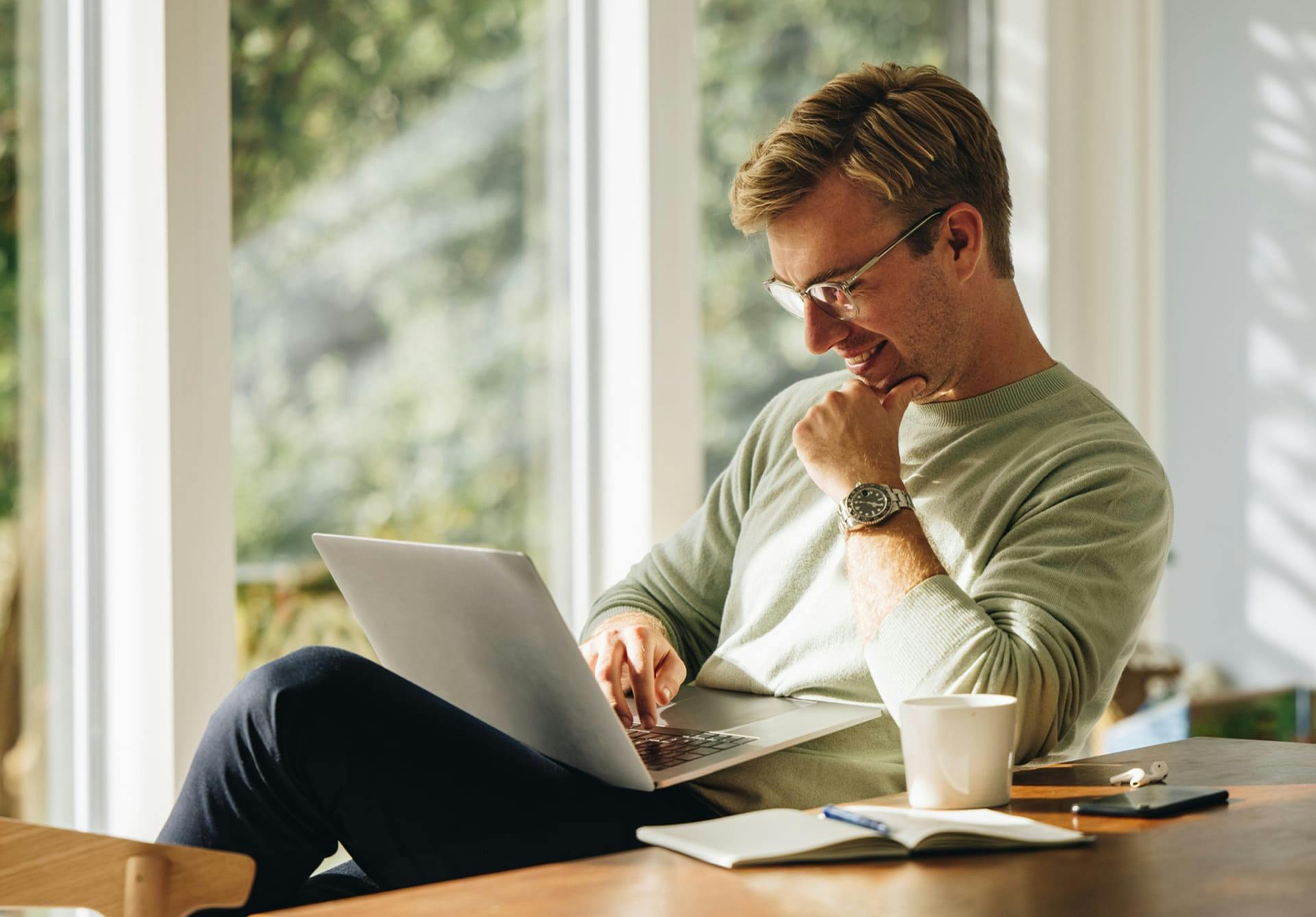 Man on his laptop