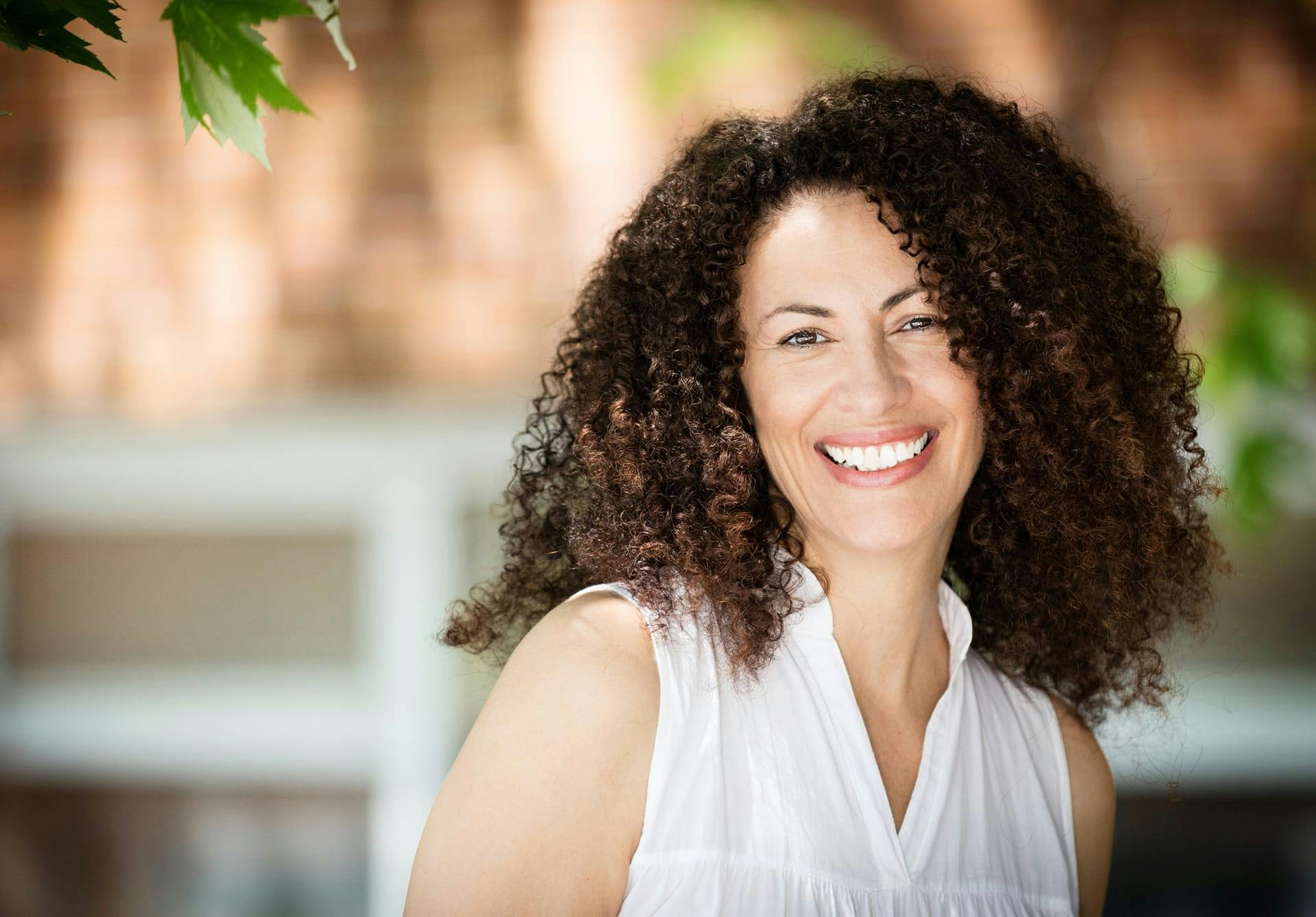 woman with curly hair