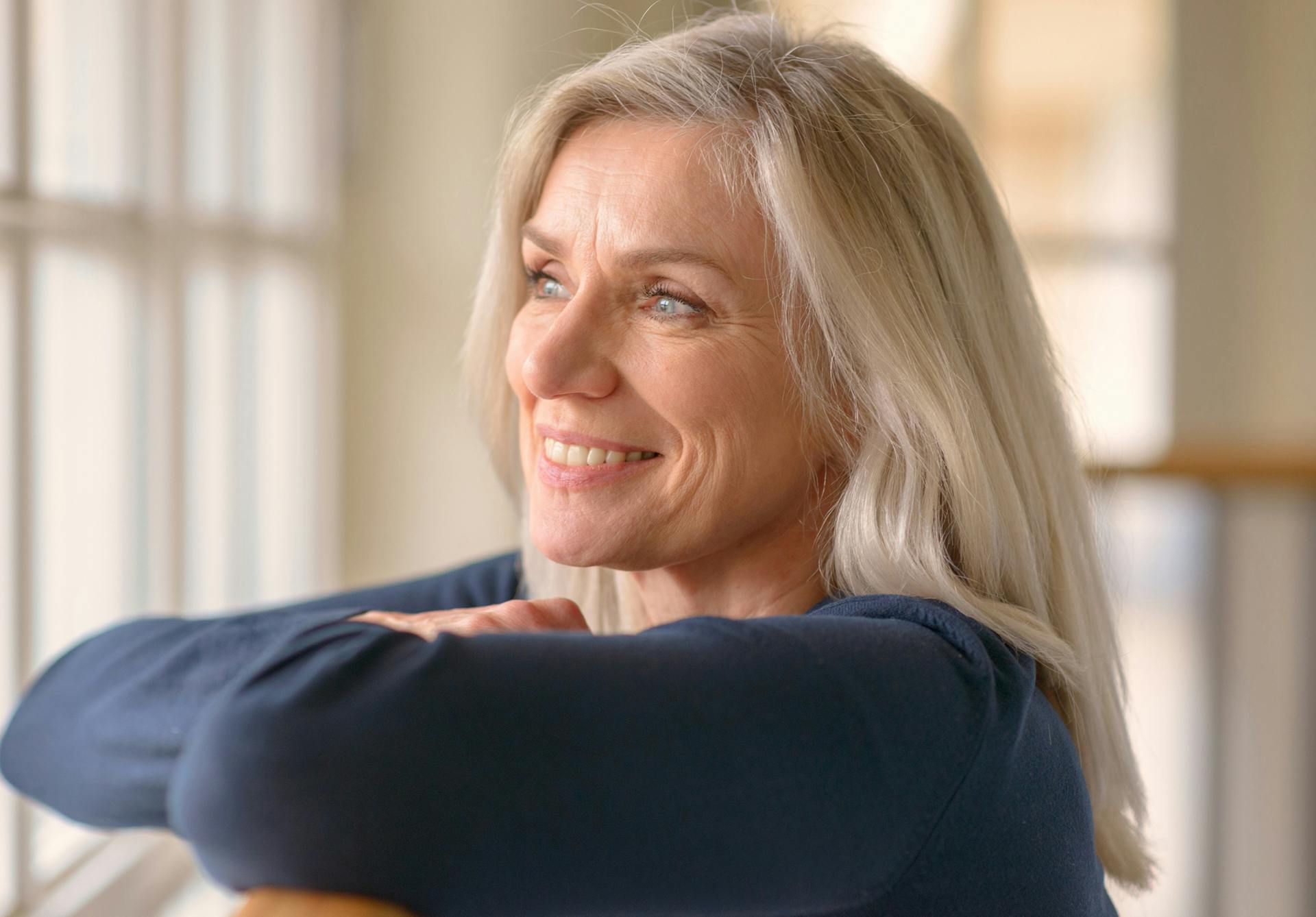 older women smiling