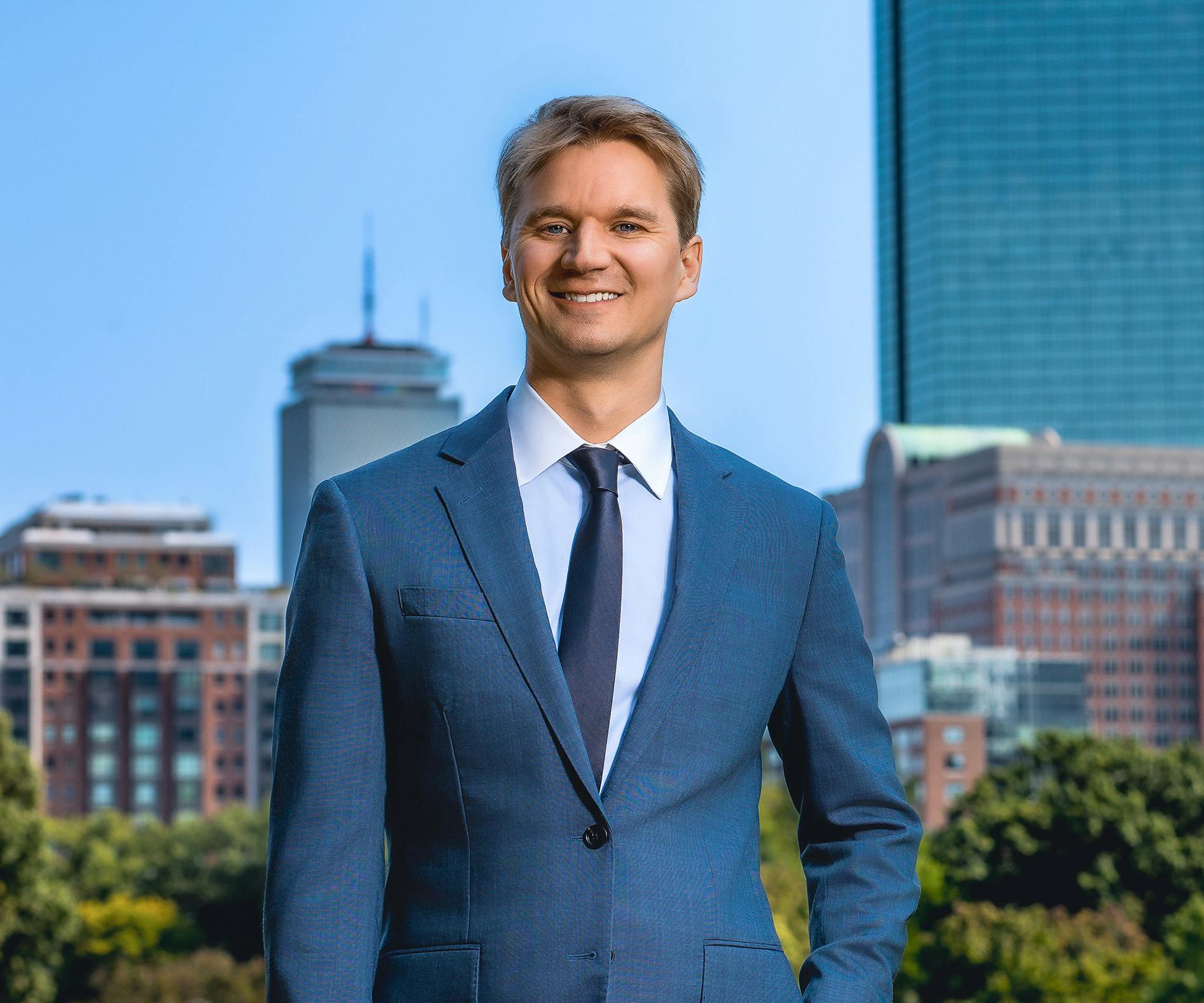 Dr. Jacob Tower standing in downtown Boston