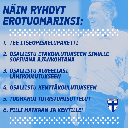 Ohjeet miten ryhtyä erotuomariksi.