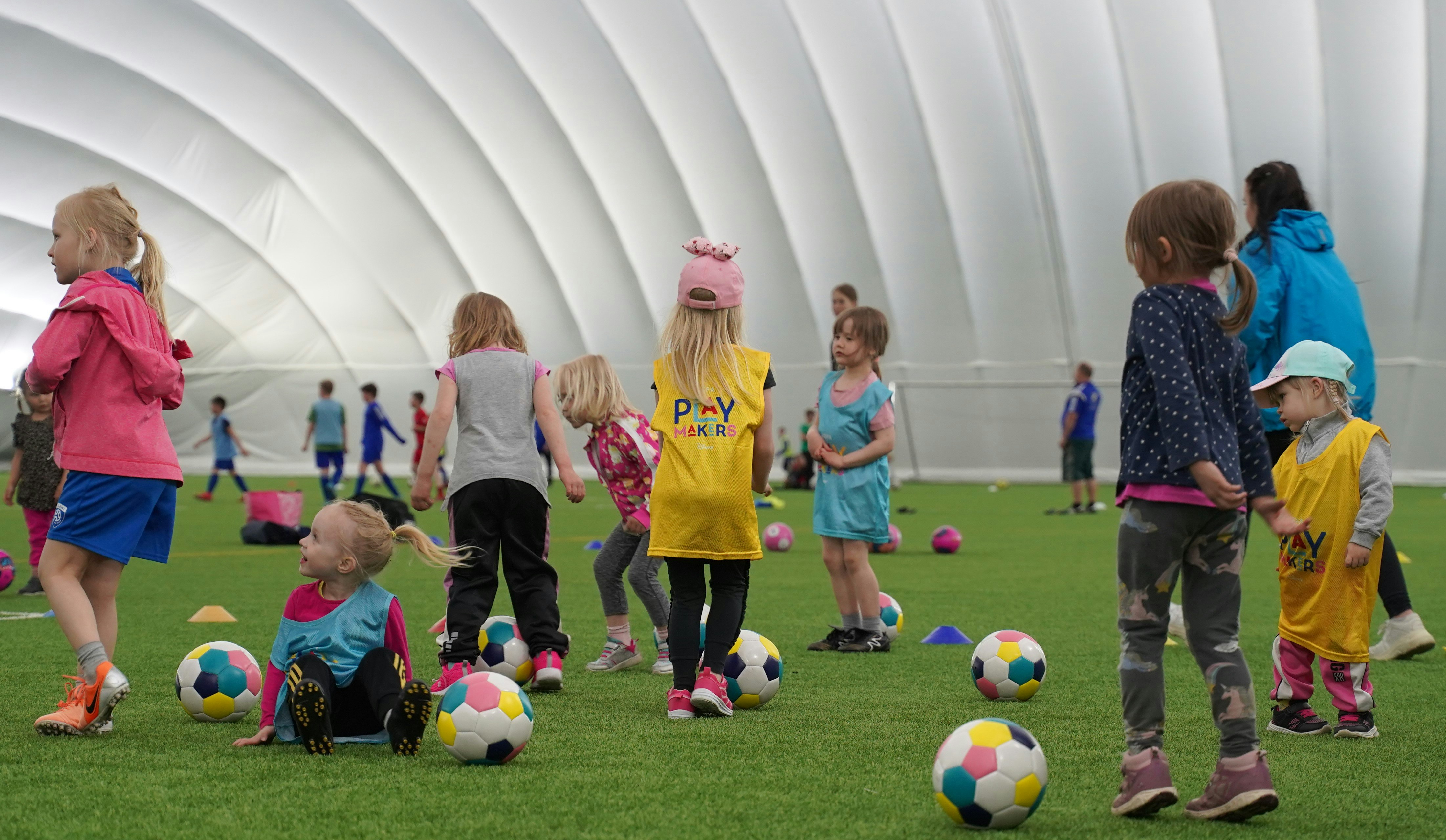 Vauhtia Playmakers-harjoituksissa.