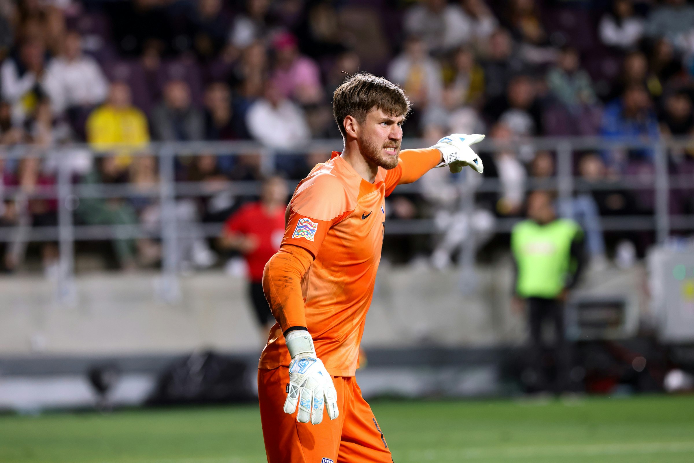 Jesse Joronen Romania-ottelussa kesäkuussa 2022.