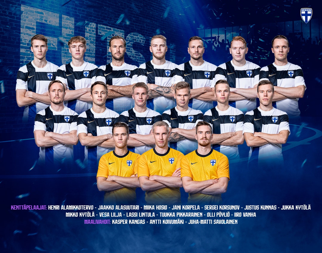 Miesten futsalmaajoukkue MM-karsintaotteluun Romaniaa vastaan.