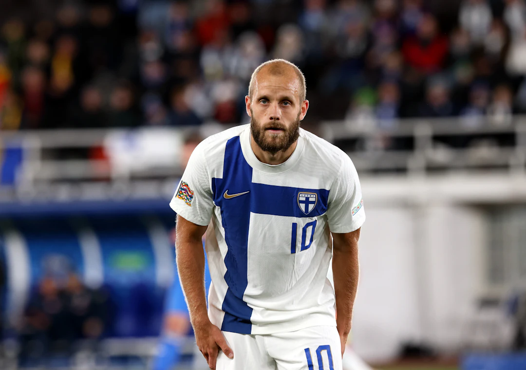 Teemu Pukki perjantain Romania-ottelussa.