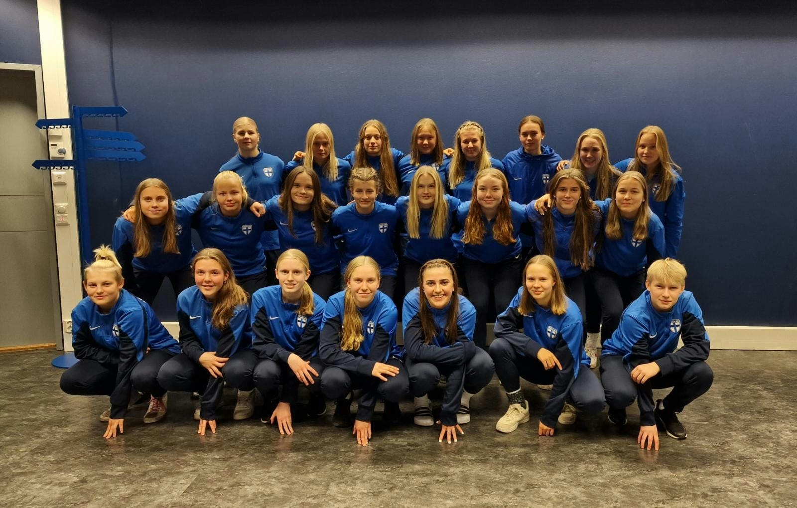Suomen joukkue marraskuun maajoukkuetapahtumassa.