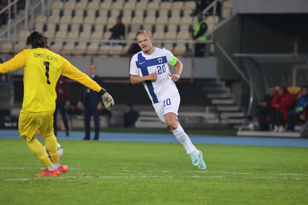 Joel Pohjanpalo toimi Suomen kapteenina Skopjessa.