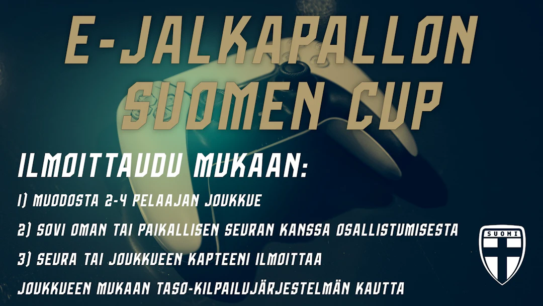 Info kuinka osallistua e-jalkapallon Suomen Cupiin