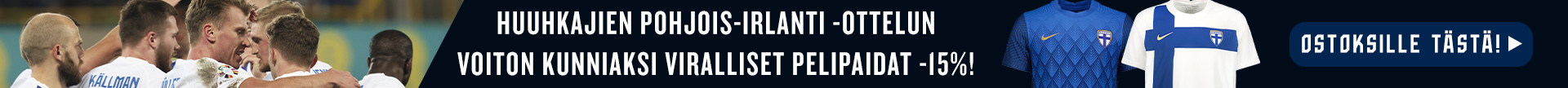 Huuhkajien voiton kunniaksi viralliset pelipaidat -15% - Valmistaudu kesäkuun kotiotteluihin nyt!