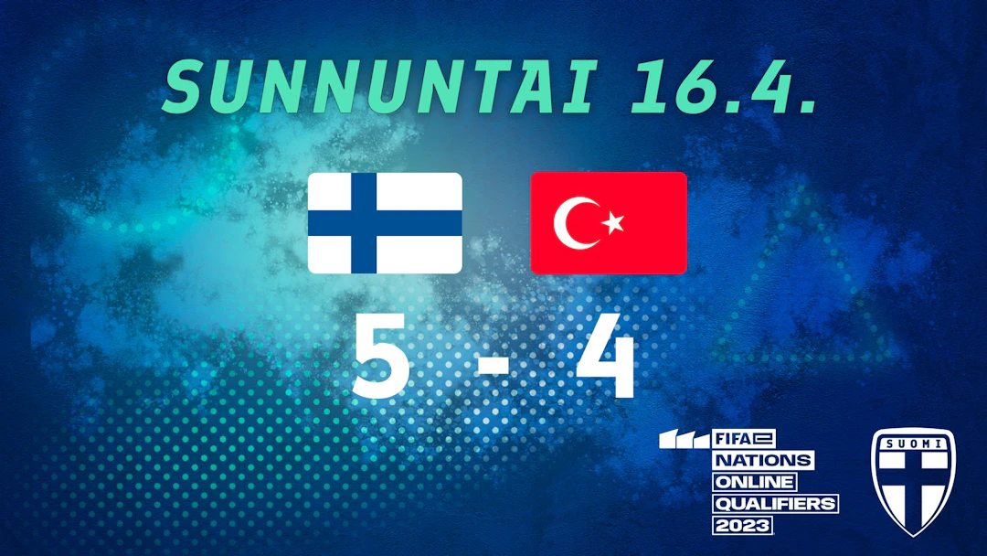 Suomi voitti Turkin yhteislukemin 5-4 ja eteni Playoffs-vaiheeseen.