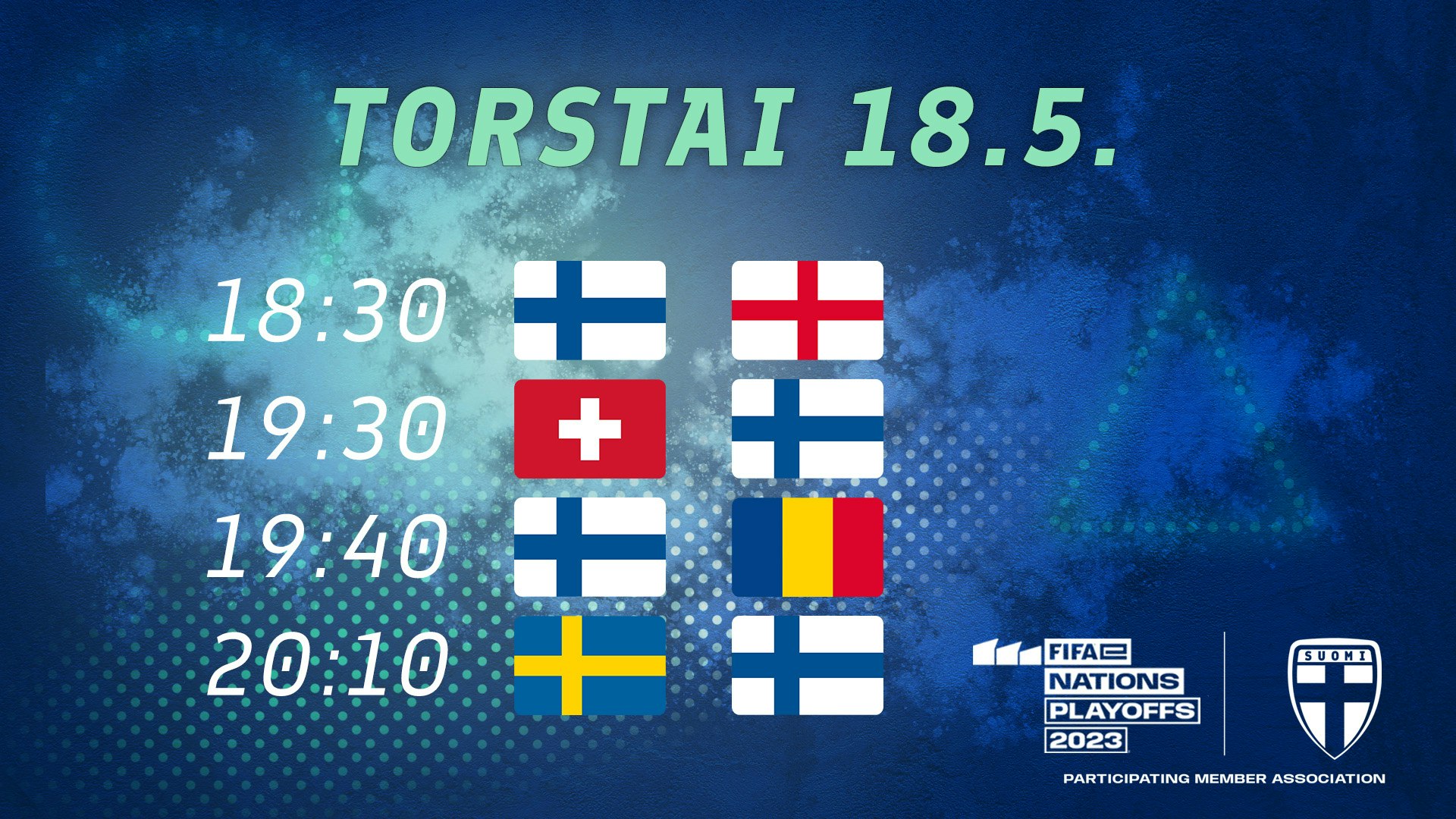 Suomi kohtaa ensin Englannin ja sitten Sveitsin, Romanian ja Ruotsin.