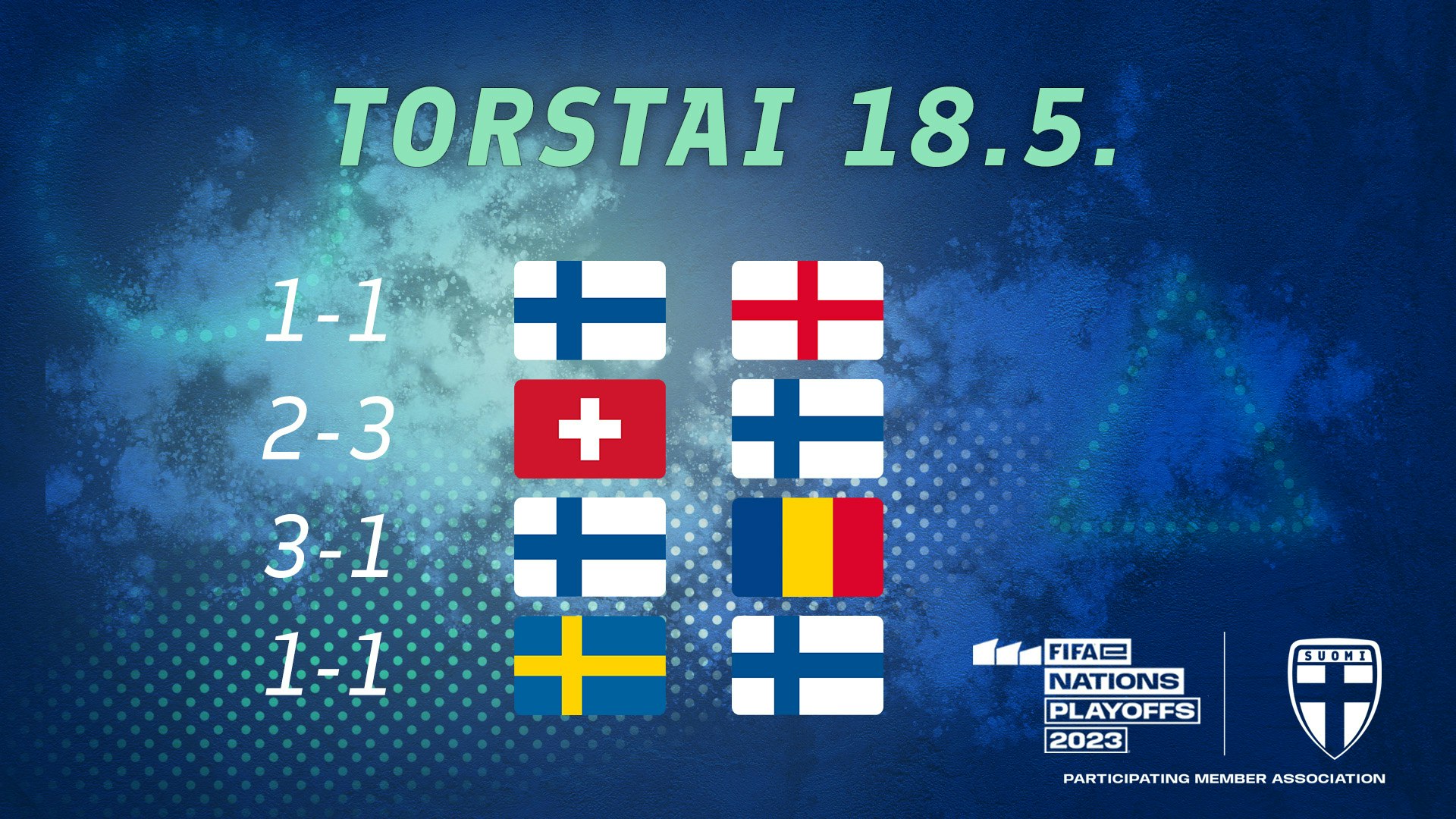 Suomen tulokset 18.5.