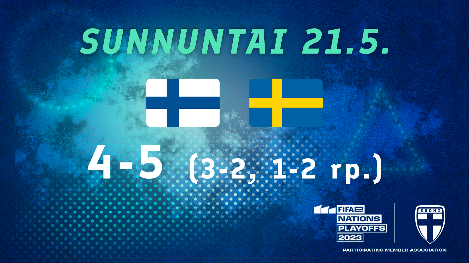 Ruotsi voitti Suomen rp-kisan jälkeen.