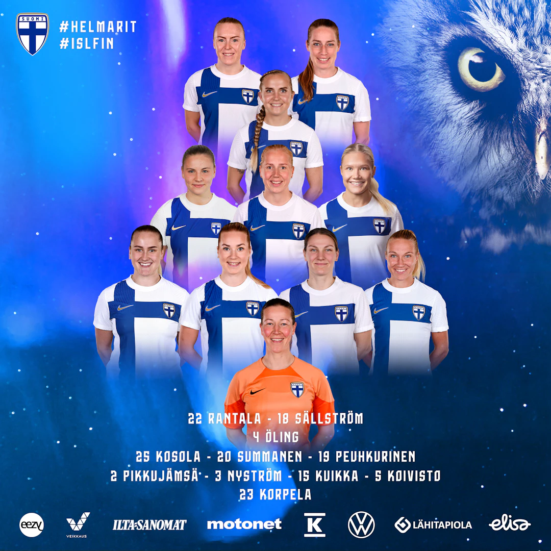Helmareiden avauskokoonpano Islanti-otteluun.