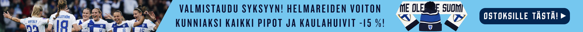 Helmareiden Slovaia-ottelun voiton kunniaksi kaikki pipot ja kaulahuivit -15 %!