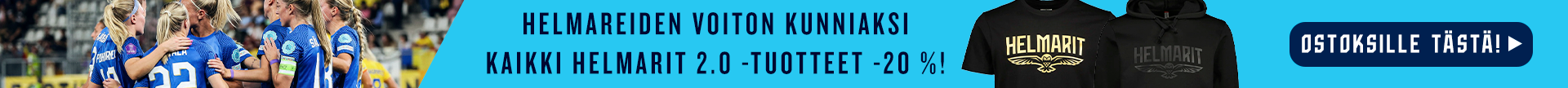Helmareiden Romania-ottelun voiton kunniaksi kaikki Helmarit 2.0 -tuotteet -20 % sunnuntaihin asti!