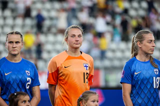 Anna Tamminen Helmareiden Nations League ottelussa Romaniassa syyskuussa 2023.