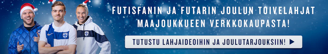 Sinivalkoiset toivelahjat futisfanille ja futarilla Maajoukkueen verkkokaupasta! Tutustu lahjaideoihin ja joulutarjouksiin! >>