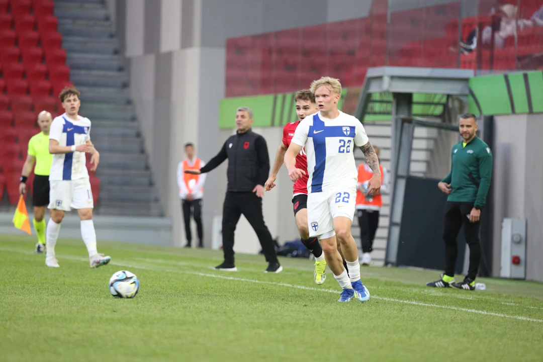 Miska Ylitolva perjantain ottelussa Albaniaa vastaan.