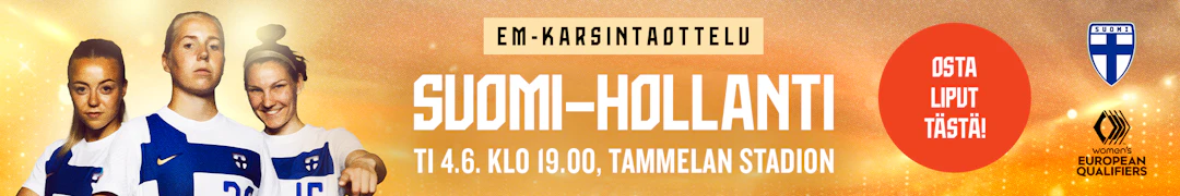 Osta liput TI 4.6. klo 19.00 Tampereen uudella Tammelan stadionilla pelattavaan Helmareiden EM-karsintaotteluun Suomi–Hollanti!