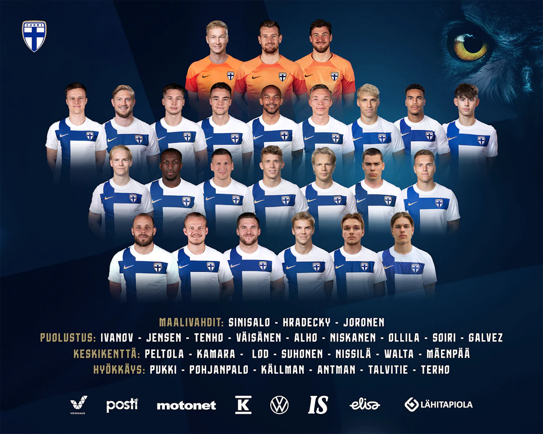 Huuhkajat kesäkuun A-maaotteluissa.