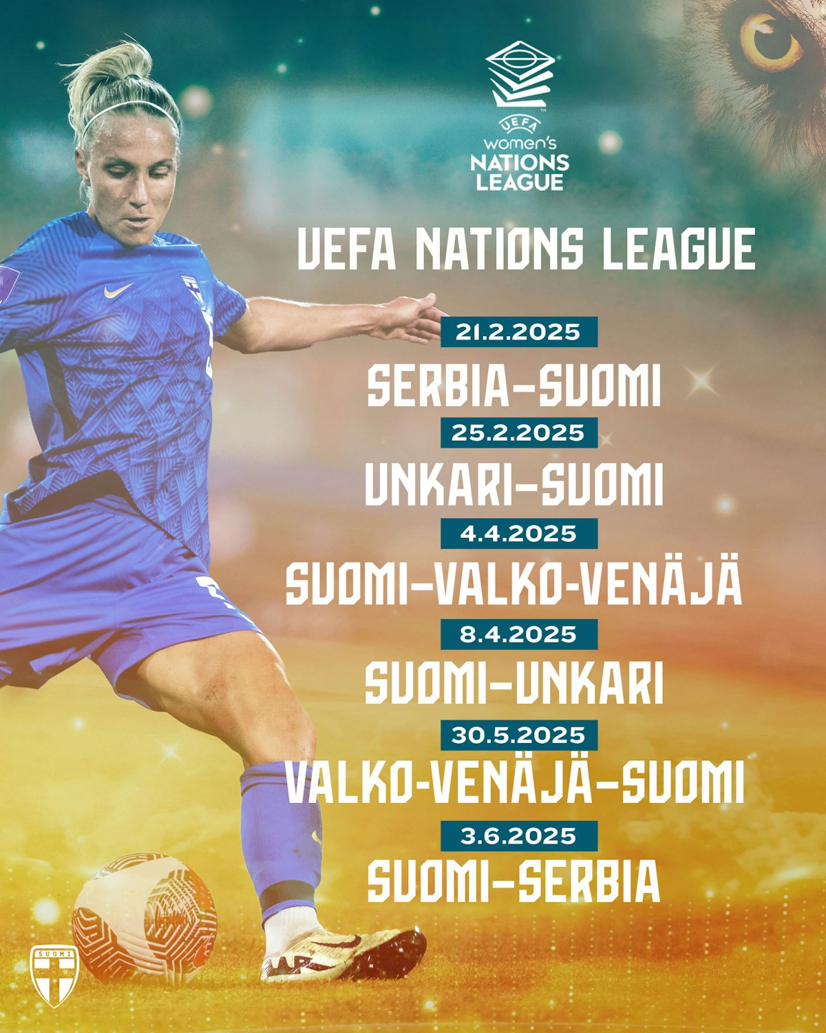 Helmareiden UEFA Nations League -otteluohjelma selvillä