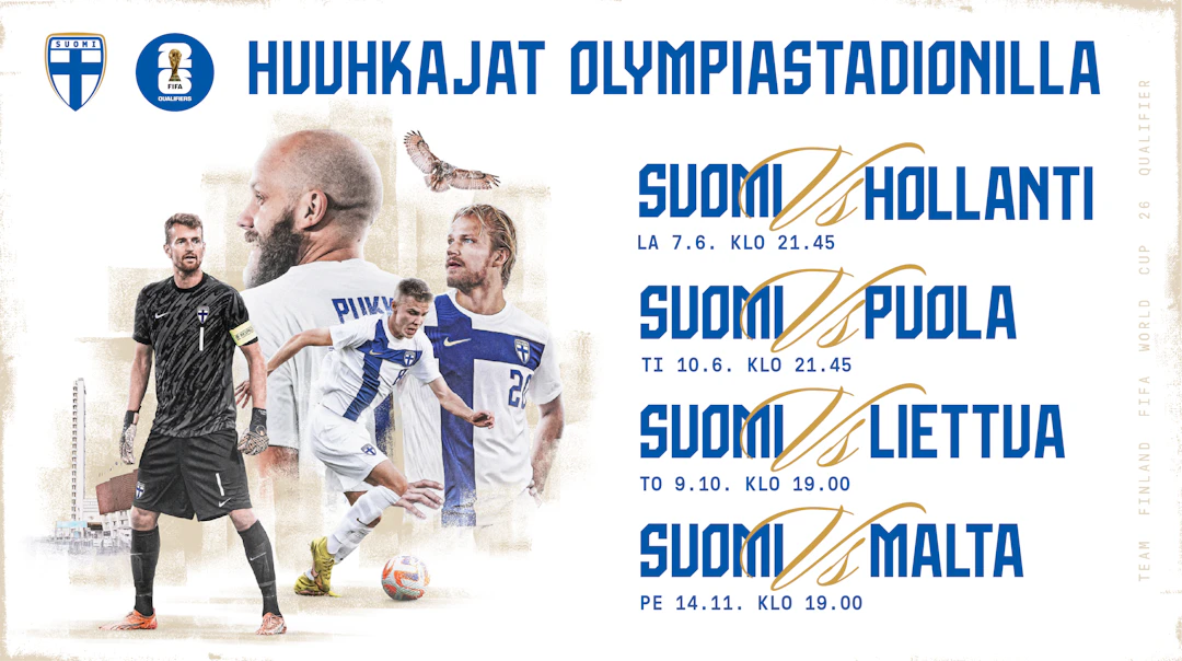 Huuhkajien kotiottelut MM-karsinnoissa.