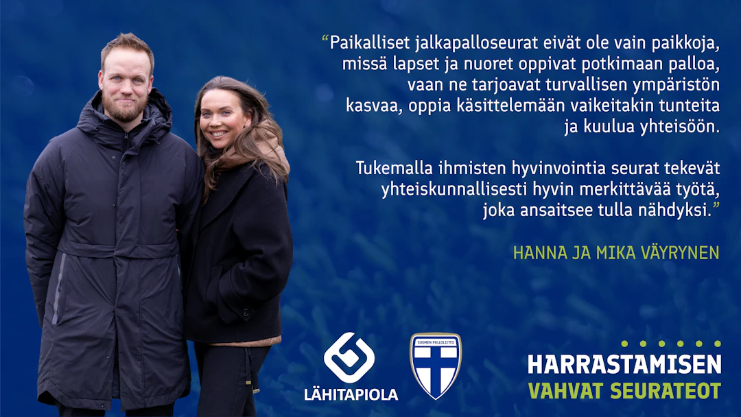Harrastamisen vahvat seurateot -konseptin vuoden 2025 päätuomarit ovat Hanna ja Mika Väyrynen.