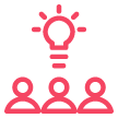 Three person-team-idea-lightbulb