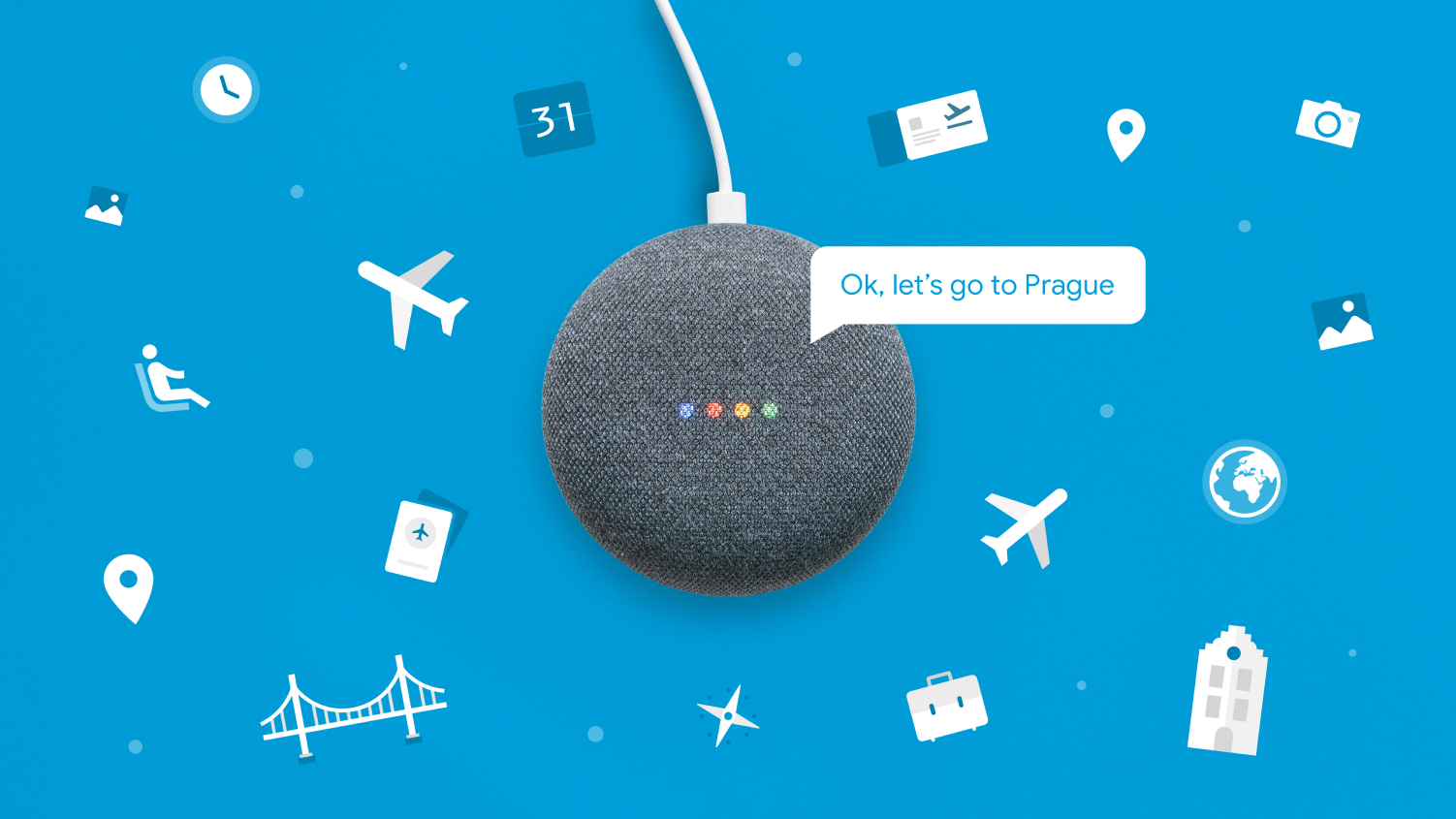 Image of a Google Home used to service KLM customers