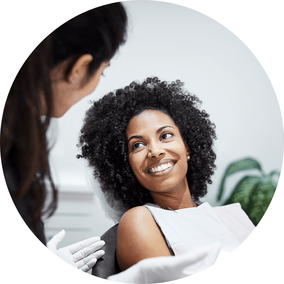 woman smiling after all on four burbank