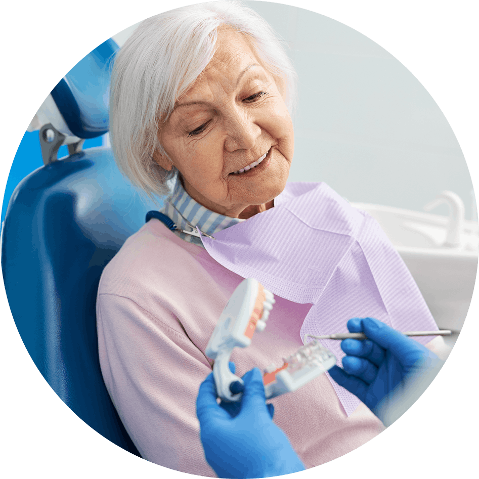 woman after dental implant surgery burbank
