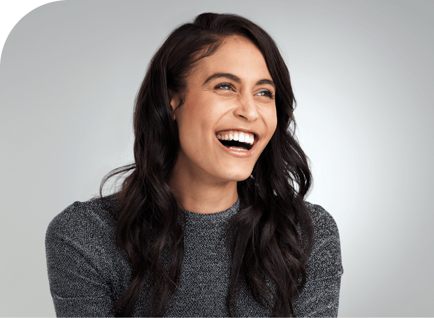 woman smiling after smile on four burbank