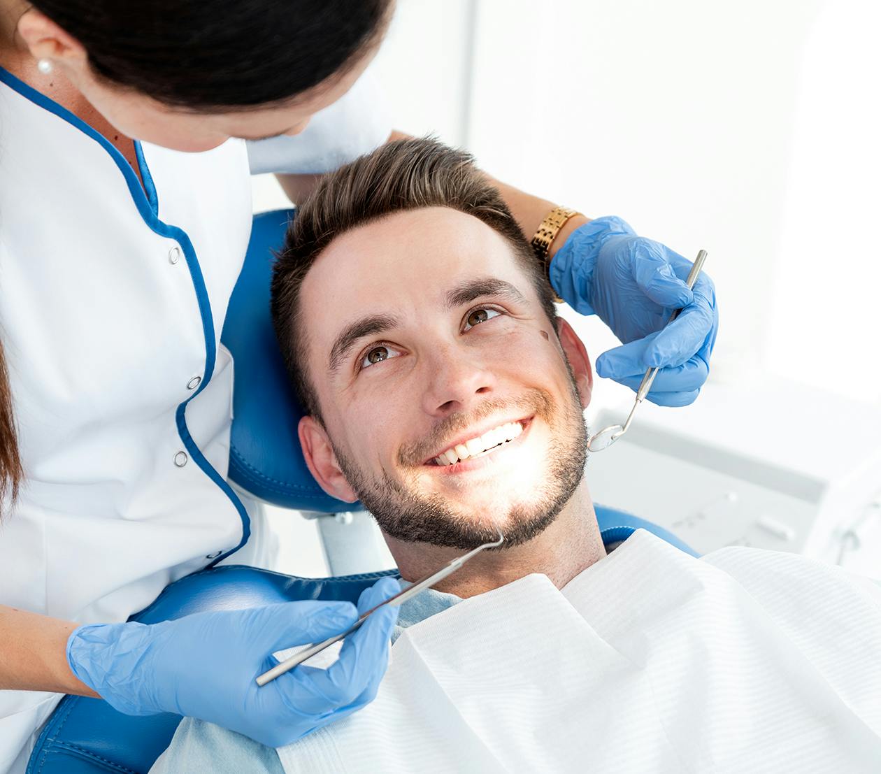 man smiling after all on four implants burbank