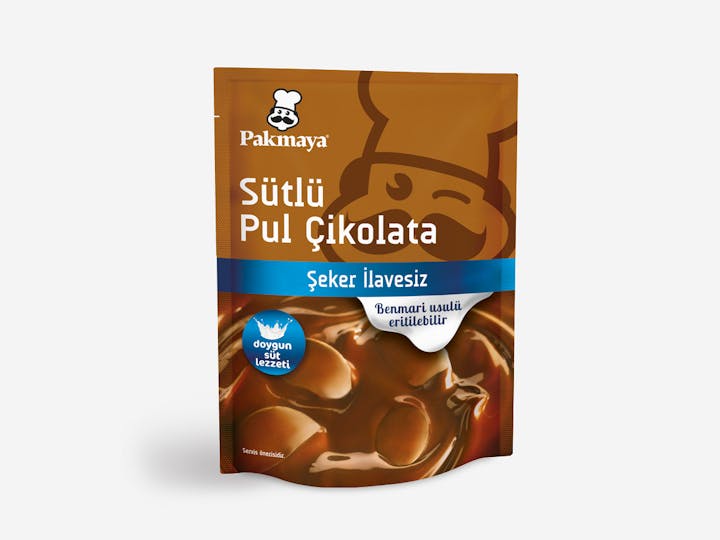 Şeker İlavesiz Sütlü Pul Çikolata