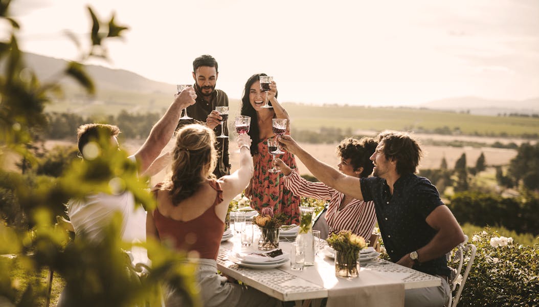 Sardinians drinking wine