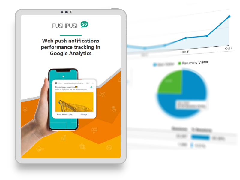 tablet with info about web push google analytics