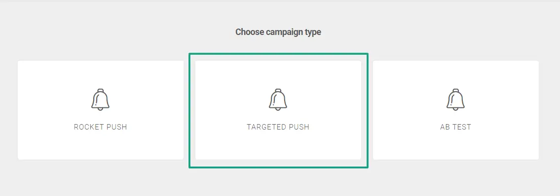 Targeted web push campaigns with segments