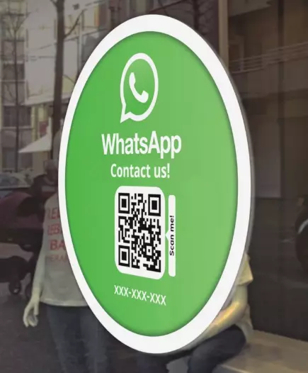 WhatsApp campaigns: sticker on a storefront