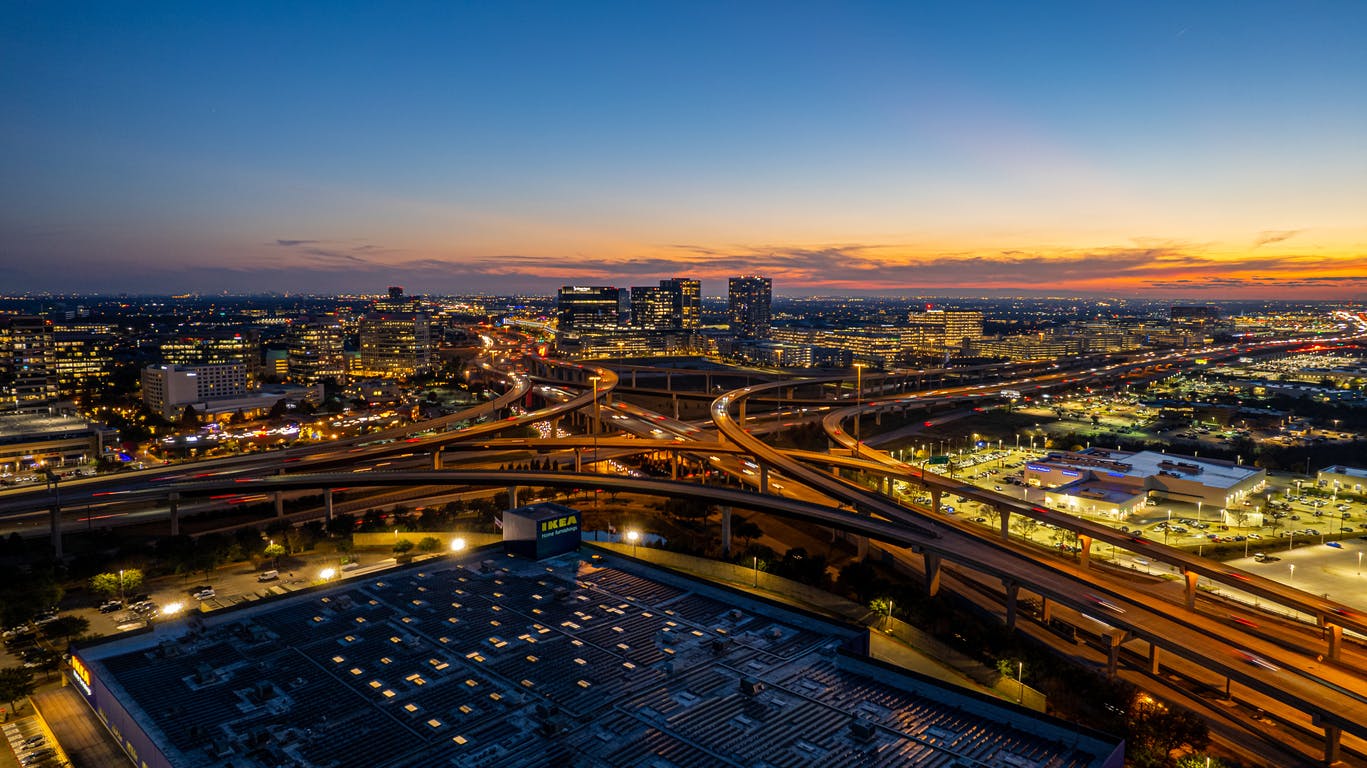 Aerial view of Frisco sunset