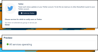 Embeddable status sharing screenshot