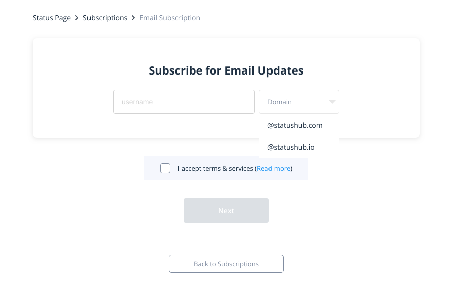 Limit email subscription to email domains of your choice