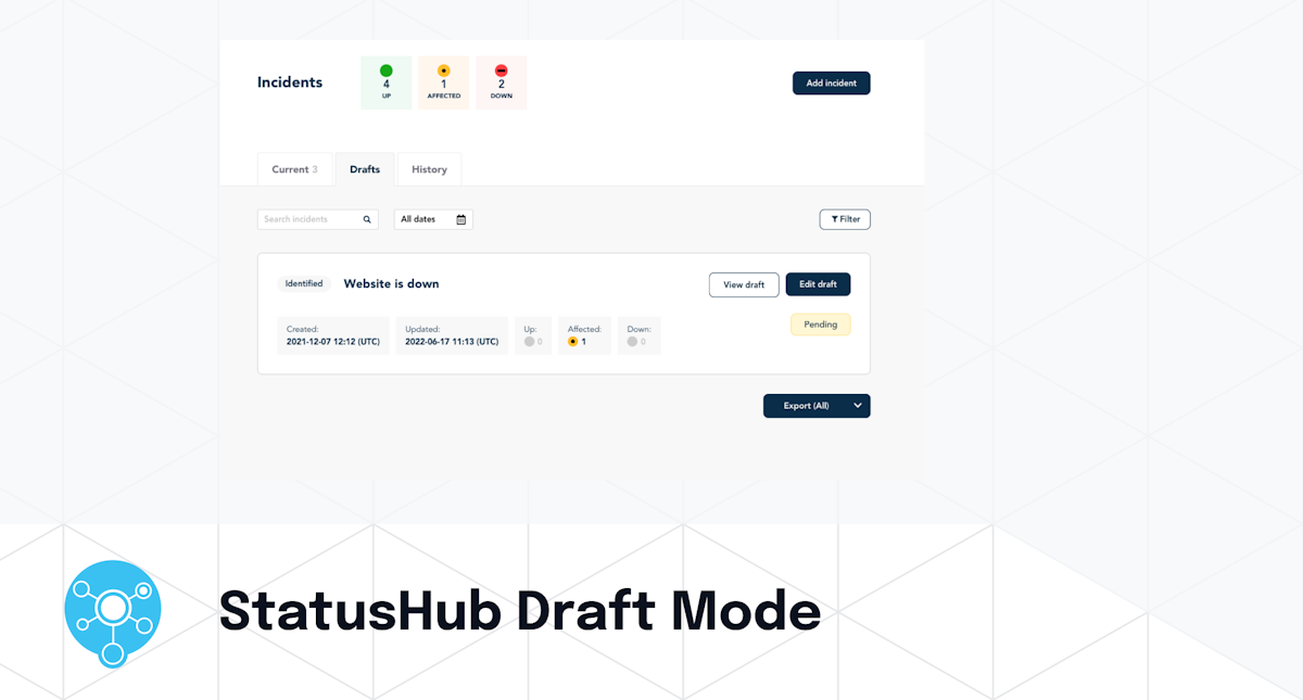 StatusHub Draft Mode Feature