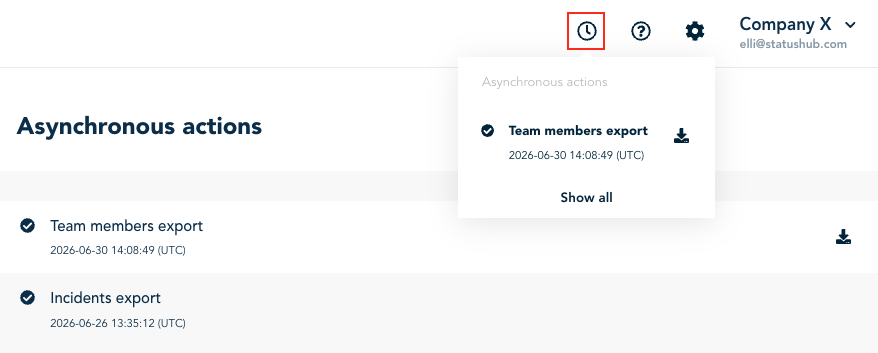 Asynchronous export for events and team members