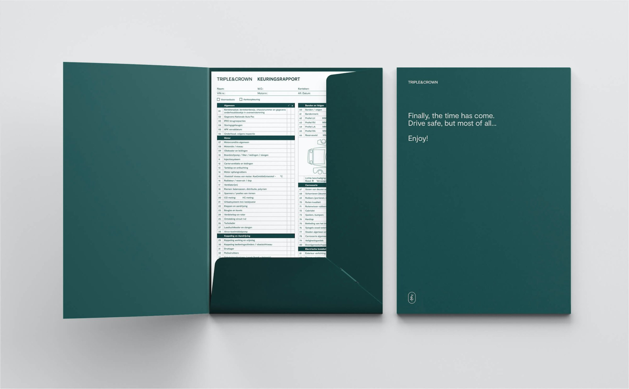 Folder branding design groen logo Stuurmen