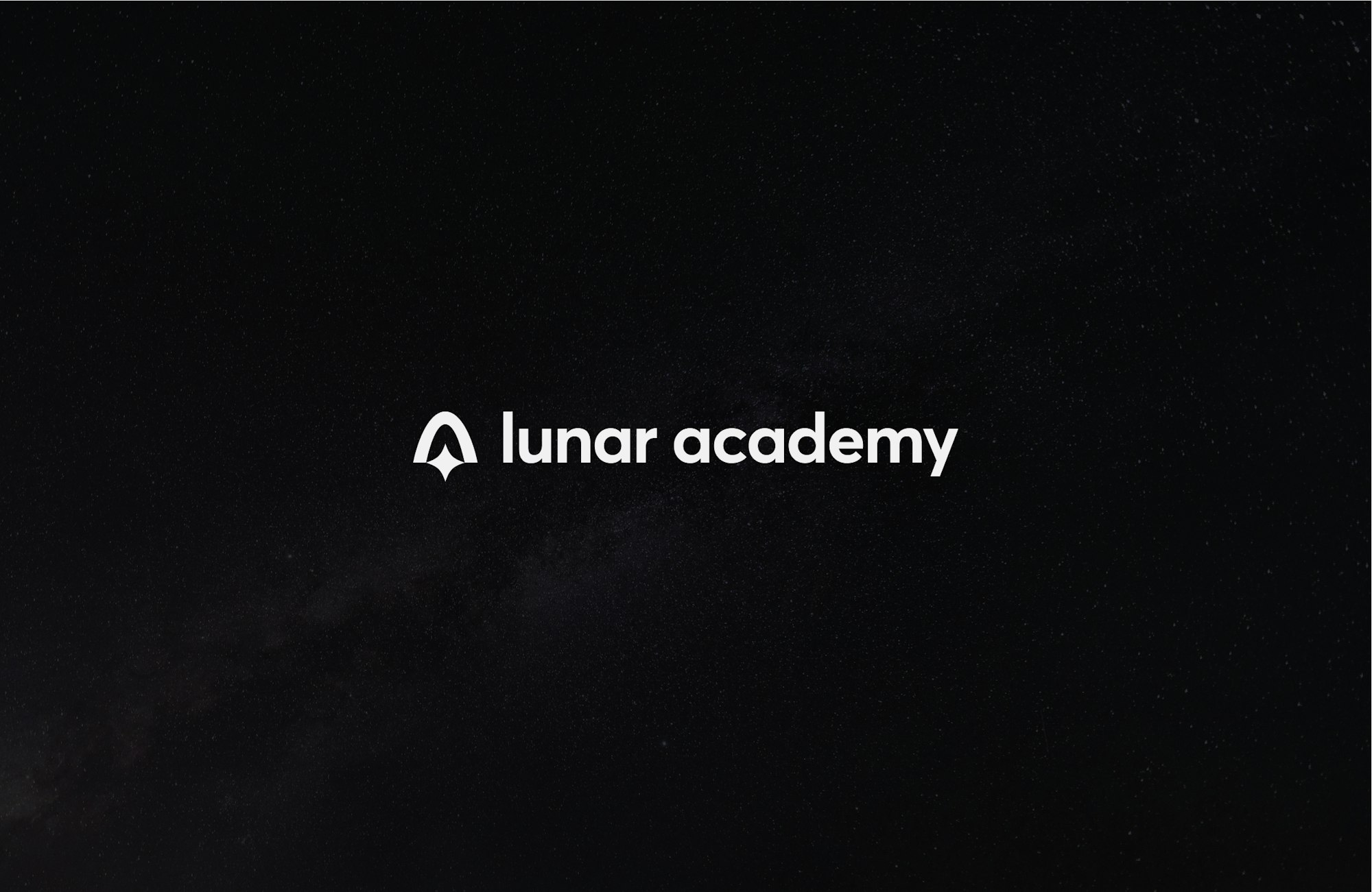 Lunar academy logo op een donkere achtergrond